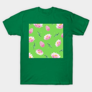 Hong Kong Lotus Vivid Lime Green - Yoga Calm Vibe T-Shirt